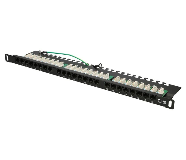 ExtraLink  Patchpanel 24p 19" 0,5U UTP 6 (czarna) - 1323252 - zdjęcie